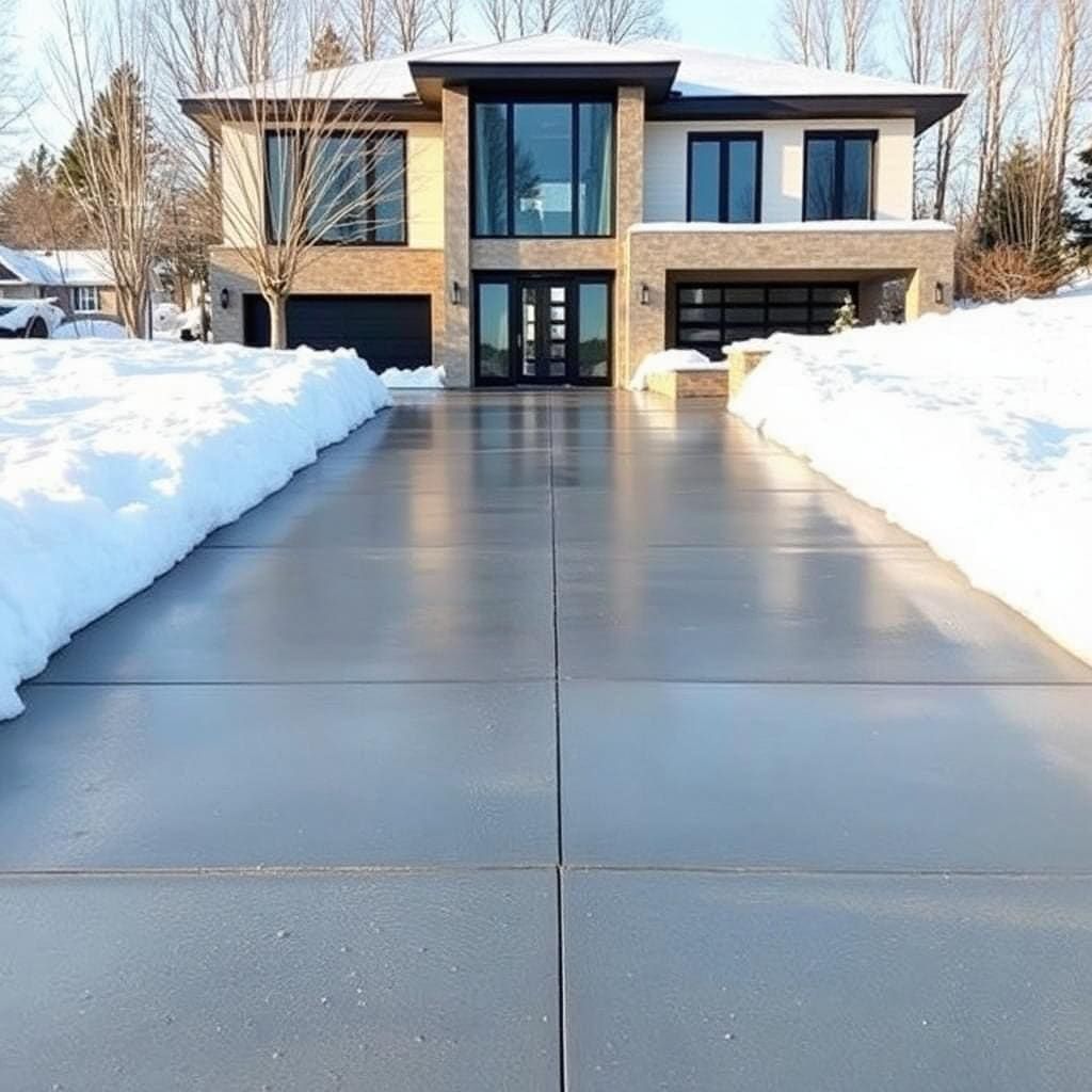 Heated Driveway concrete finish example