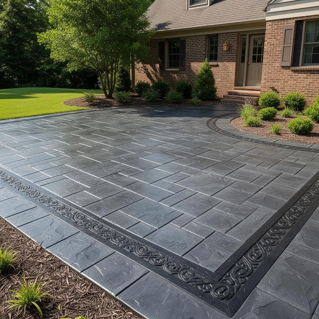 Stamped concrete patio project in Toronto