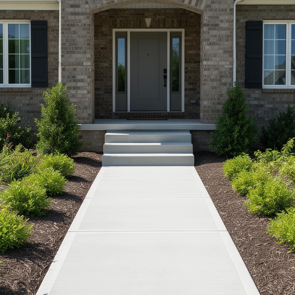 Concrete walkway and steps