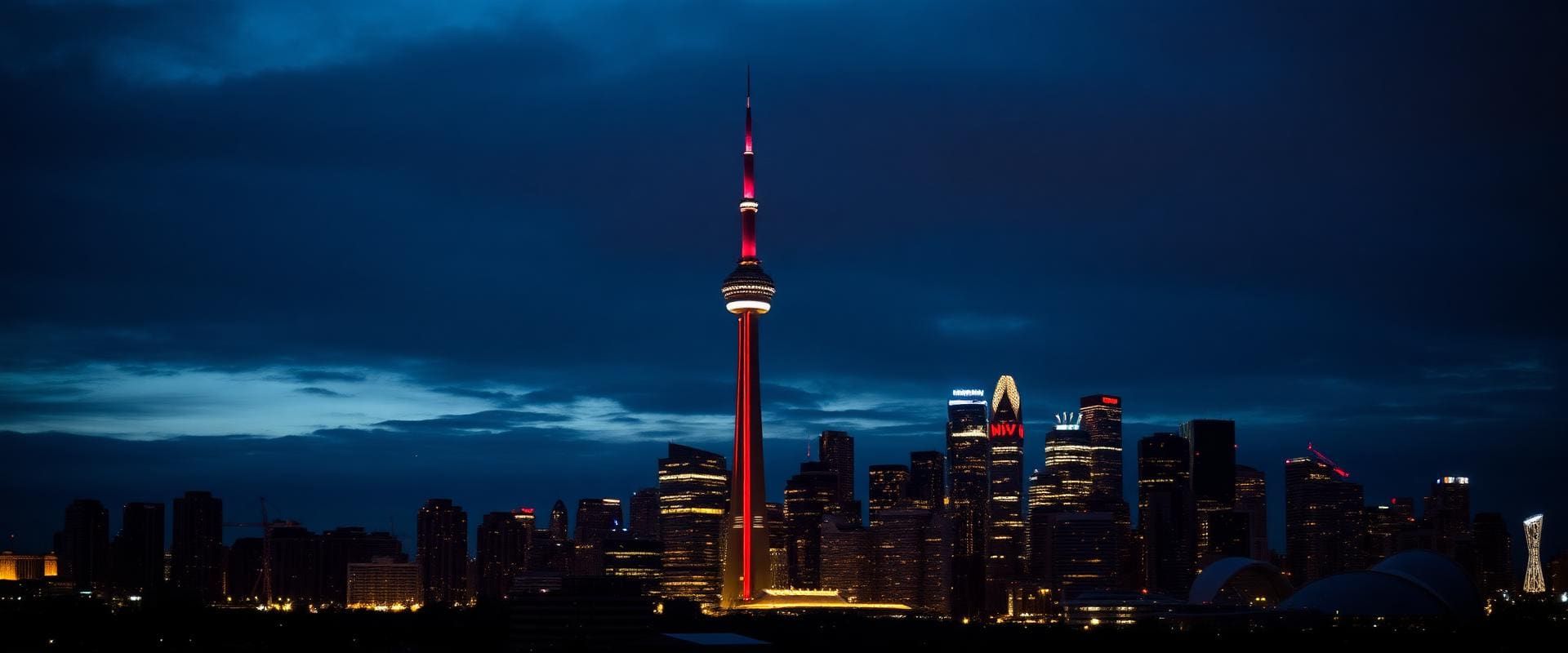 Toronto skyline at dusk